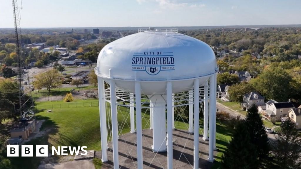Image shows the water tower in Springfield, Ohio